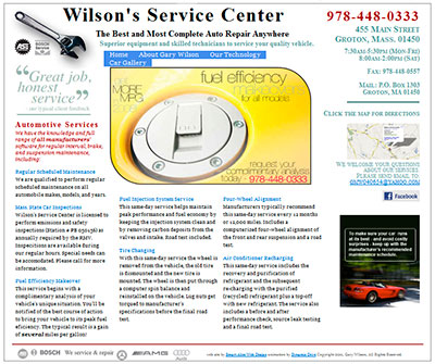web site for automotive center