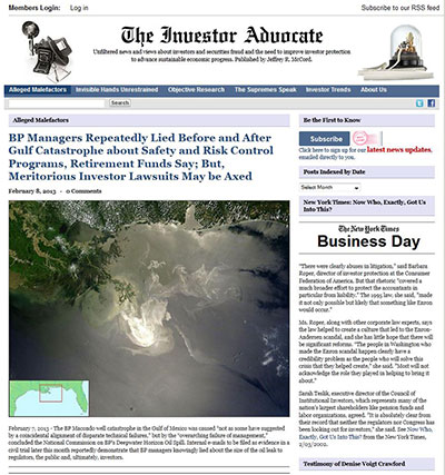 web site for investor fraud blog